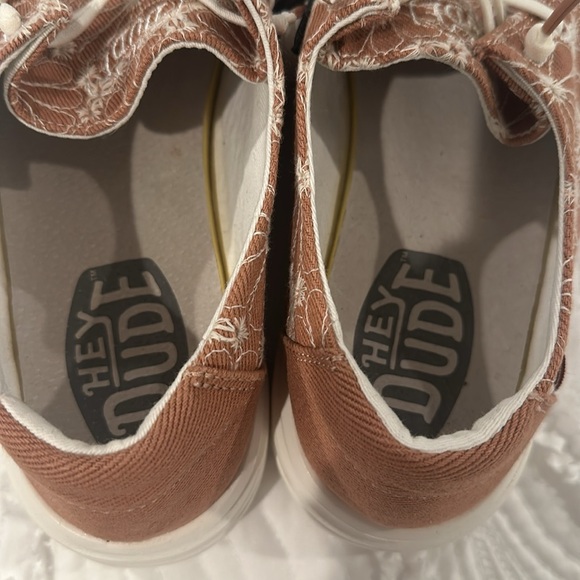 Hey Dude Floral Lace-Up Sneakers - Brown and White - Picture 3 of 4